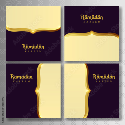 Editable instagram templates for promotions on the Ramadan. Layout design for marketing on social networks. Cover. Social media background.