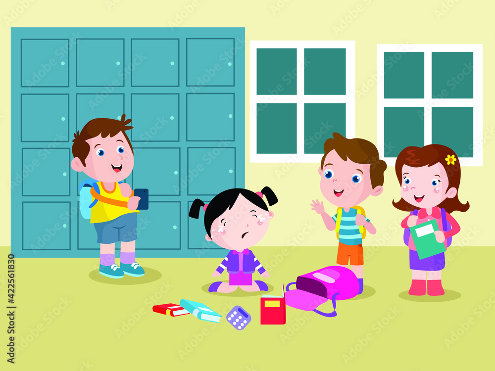 School bullying problem cartoon vector concept for banner, website, illustration, landing page, flyer, etc. School bullying problem cartoon vector concept for banner, website, illustration, landing page, flyer, etc.