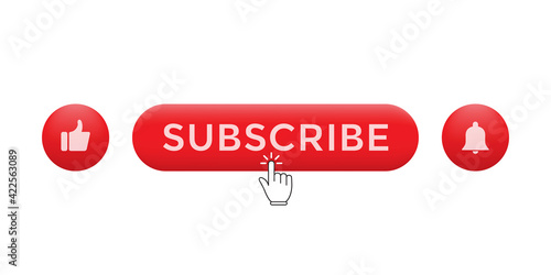 Like and Subscribe Button. Modern Channel Subscription Icons