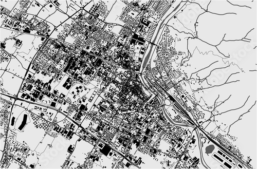 map of the city of Prato, Italy