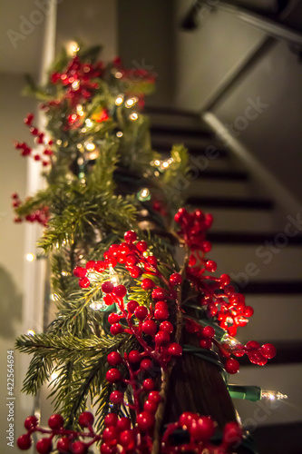 Christmas berry stair rail decoration © Jazmine