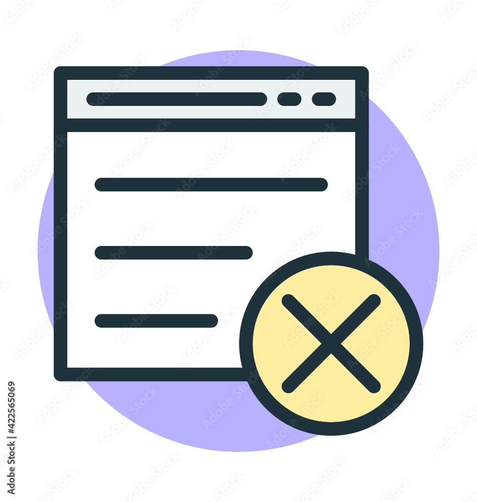 Cancel Layout Vector Icon Cancel Layout Vector Icon