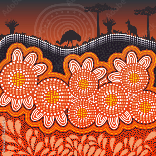 Australian art background - nature concept