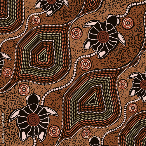 Aboriginal turtle art background
