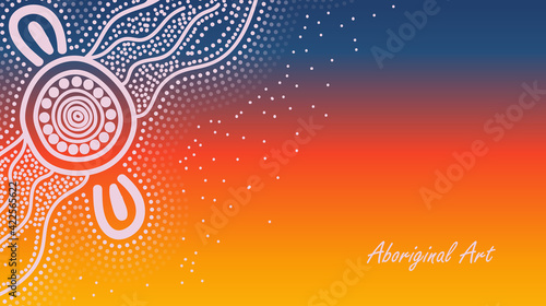 Dot art aboriginal poster design