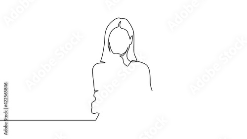 Continuous line drawing of cheering man holding fists. Happy young man celebrating success one line drawing. one line animation. h.264 codec. 4K video animation.