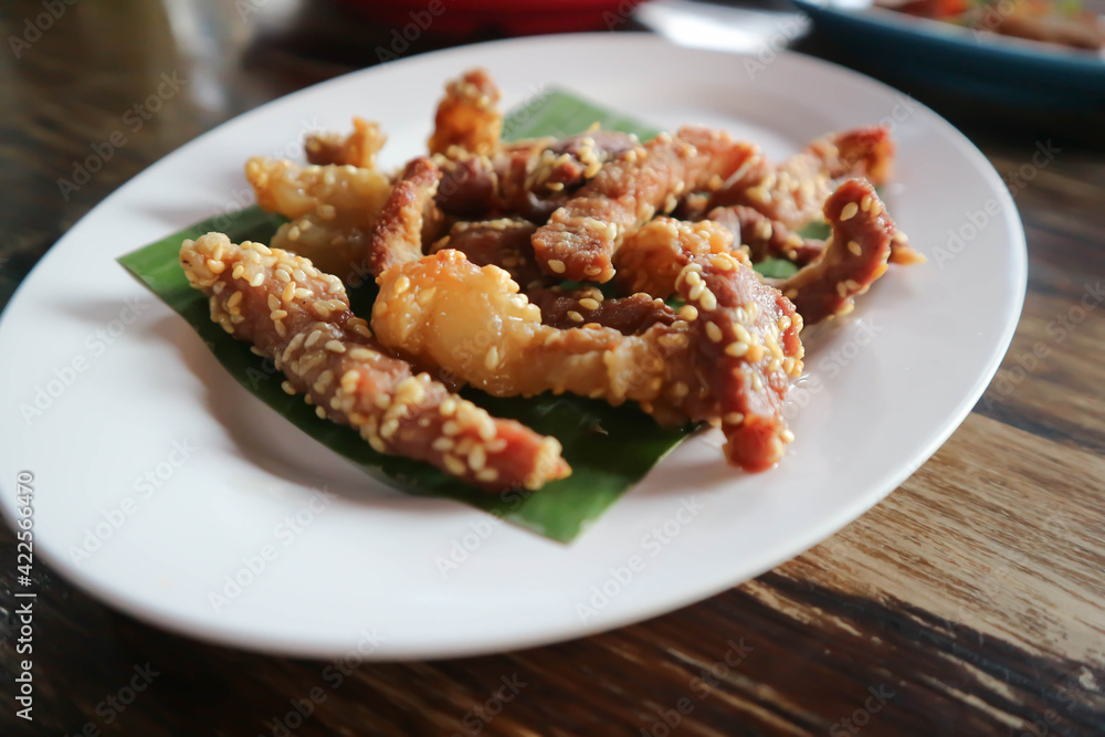 belly of pork, pork or fried pork belly of pork, pork or fried pork