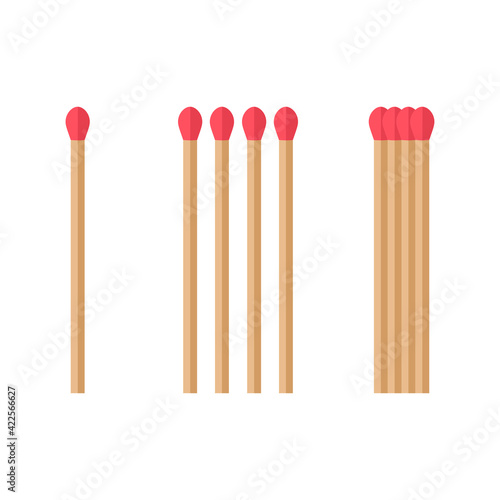 Set of matches isolated on white background. Vector illustration