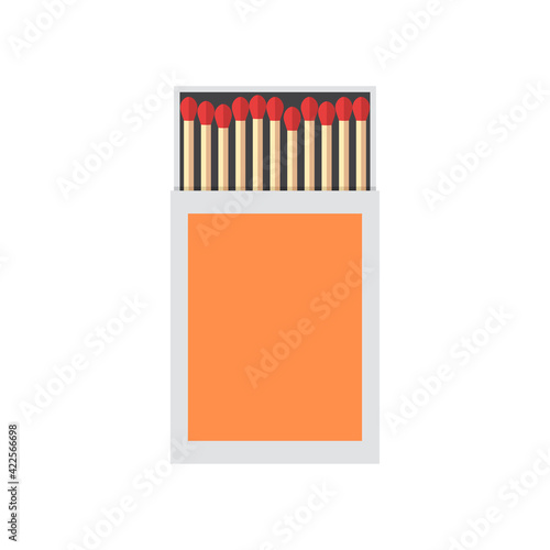 Matchbox isolated on white background. Vector illustration