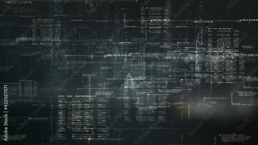 Futuristic simulation of 5G network concept, artificial intelligence quantum physic matrix particles deep learning performing analytic computational head up display loop background Futuristic simulation of 5G network concept, artificial intelligence quantum physic matrix particles deep learning performing analytic computational head up display loop background