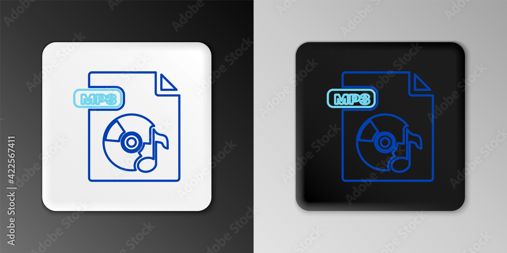 Line MP3 file document. Download mp3 button icon isolated on grey background. Mp3 music format sign. MP3 file symbol. Colorful outline concept. Vector Line MP3 file document. Download mp3 button icon isolated on grey background. Mp3 music format sign. MP3 file symbol. Colorful outline concept. Vector