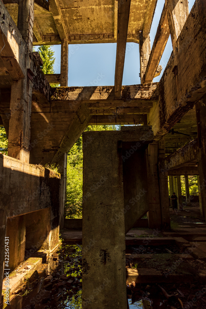 Abandoned Sauersack factory in Krusne hory mountains in Czech republic Abandoned Sauersack factory in Krusne hory mountains in Czech republic