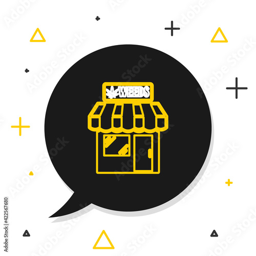 Line Marijuana and cannabis store icon isolated on white background. Equipment and accessories for smoking, storing medical cannabis. Colorful outline concept. Vector