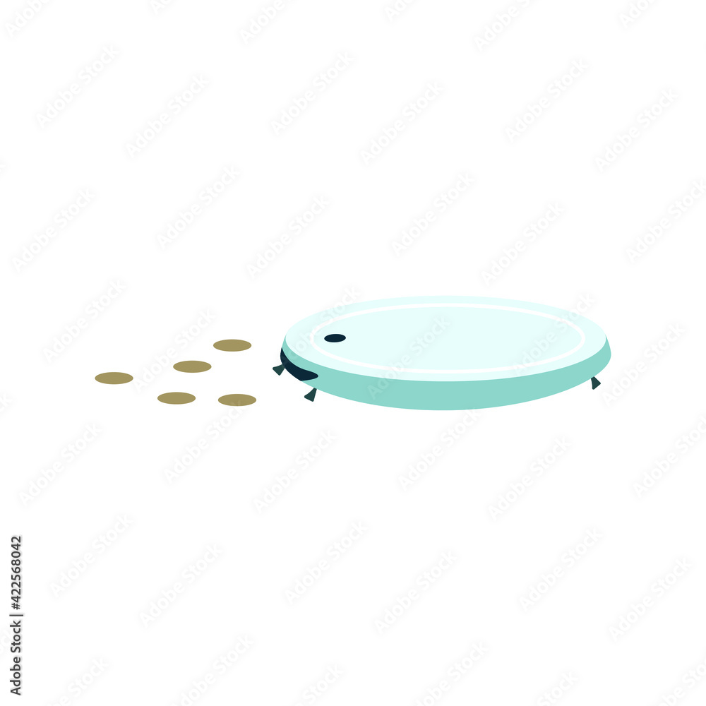 flat vector icon robots vacuum cleaner on white background flat vector icon robots vacuum cleaner on white background