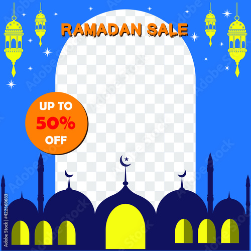 Ramadan sale banner design. vector ramadan. Template istagram stories. colour full ramadan banner with eps 10 free royatly photo