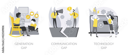 People diversity abstract concept vector illustrations.