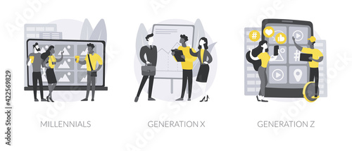 Generational change abstract concept vector illustrations.