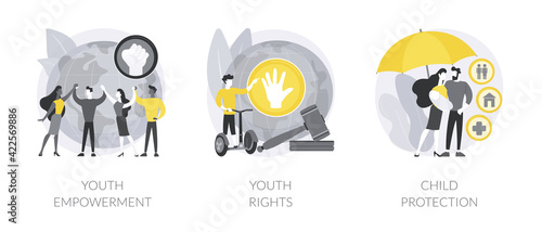 Young people rights protection abstract concept vector illustrations.