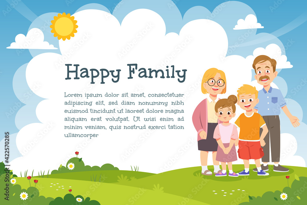 Happy family template with copy space Happy family template with copy space
