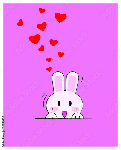 Cute rabbit icon symbol logo vector illustration.