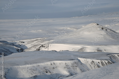 valleys and mountains during winter in Iceland