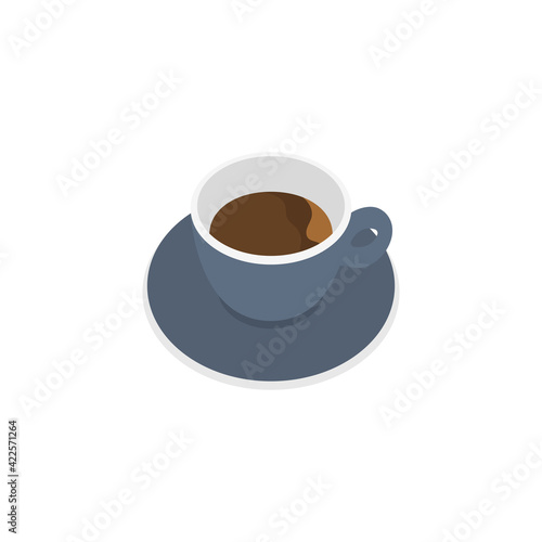 Coffee cup. Cappuccino. Flat style. Isolated. Vector
