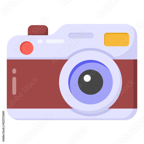 
A photographic camera flat design icon 

