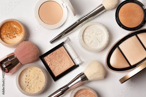 Set of a cosmetic products. Closeup shot