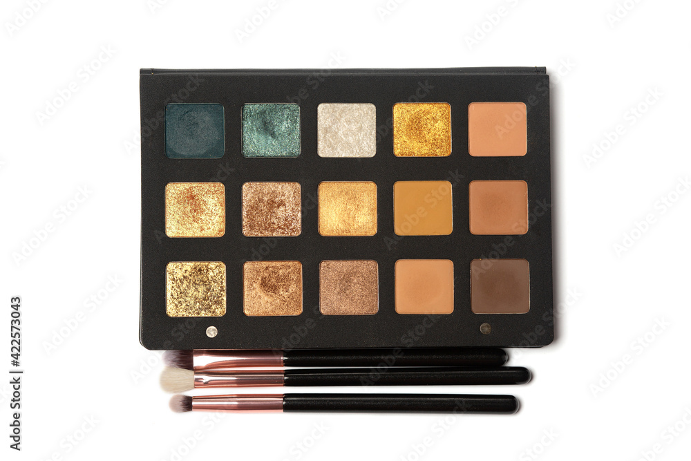 Makeup eyeshadow palette with cosmetic brushes Makeup eyeshadow palette with cosmetic brushes