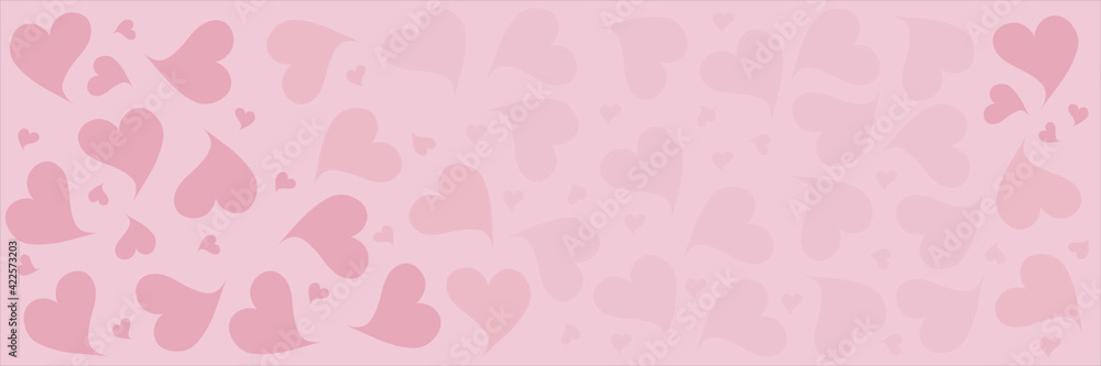 banner pink background heart symbol vector illustration without people