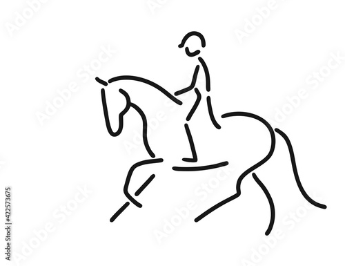 Abstract image of a rider and a horse, equestrian dressage
