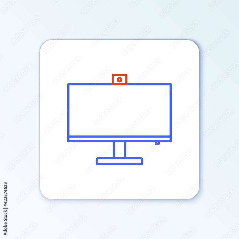 Line Computer monitor icon isolated on white background. PC component sign. Colorful outline concept. Vector Line Computer monitor icon isolated on white background. PC component sign. Colorful outline concept. Vector