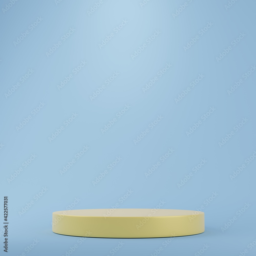 yelow podiums blue background. Abstract pedestal scene with geometrical. Scene to show cosmetic products presentation. Mock up design empty space,Showcase,shopfront,display case,3d illustration yelow podiums blue background. Abstract pedestal scene with geometrical. Scene to show cosmetic products presentation. Mock up design empty space,Showcase,shopfront,display case,3d illustration