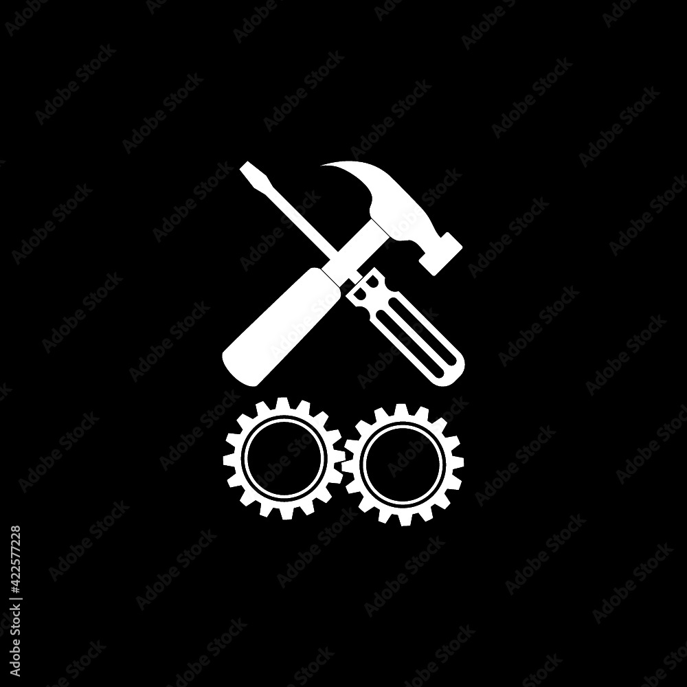 Technical support icon isolated on dark background