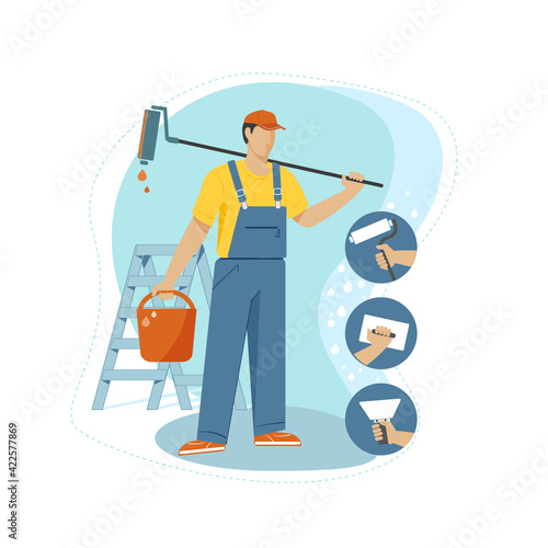 Builder, master of apartment repair service