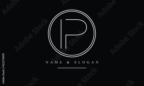 PI, IP, P, I abstract letters logo monogram