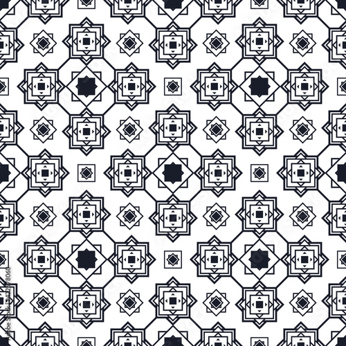 Abstract seamless pattern of different geometric forms. Endless repeat graphic illustration. Square, rhombus, triangle, hexagonal, line. Decorative vector cubes pattern for wallpaper, wrapping paper