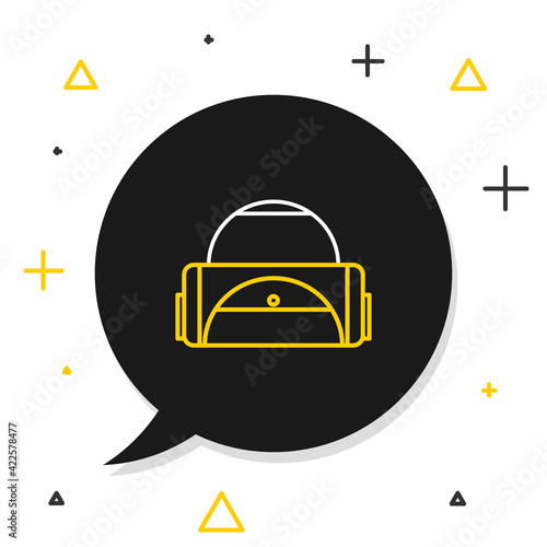 Line Sport bag icon isolated on white background. Colorful outline concept. Vector