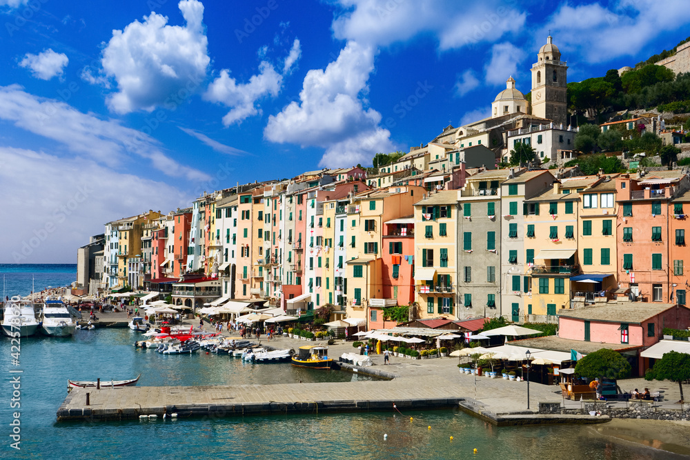  picturesque harbor of Porto Venere, Italian Riviera, Liguria