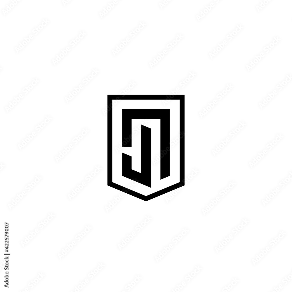 Letter J and Shield logo or icon design Letter J and Shield logo or icon design
