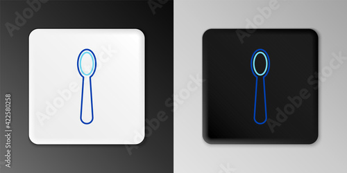 Line Disposable plastic spoon icon isolated on grey background. Colorful outline concept. Vector