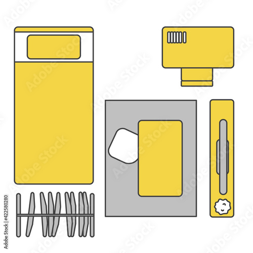 住宅室内の家具レイアウト イラスト素材