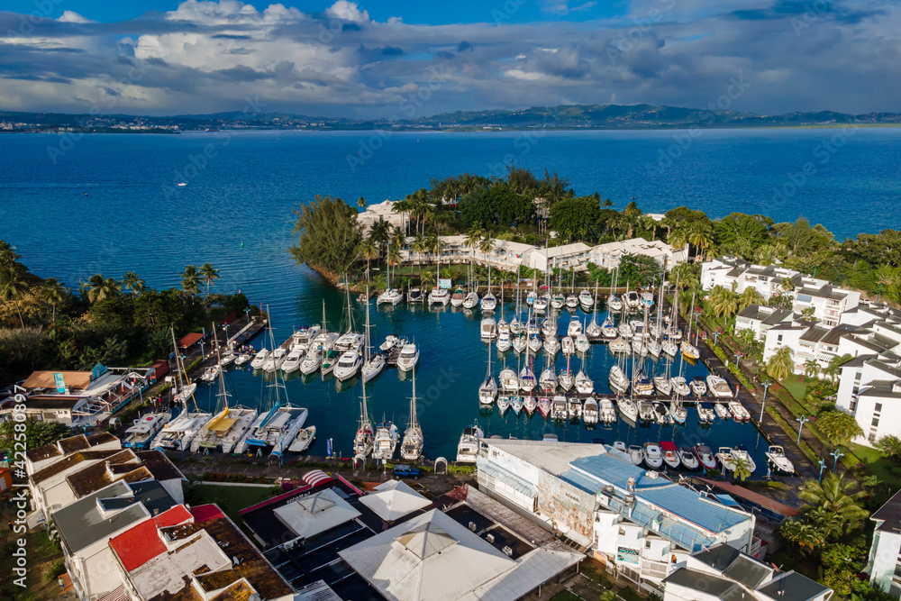 Les Trois-Ilets, Martinique, FWI - Aerial view of La Pointe du Bout Marina  Photos | Adobe Stock