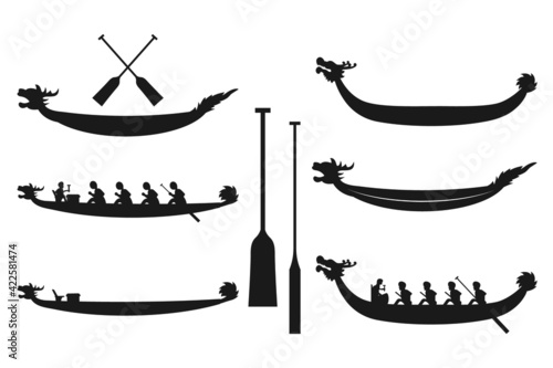 Dragon Boat Racing SVG, Dragon boat Svg, Dragon Boat Racing silhouettes,Dragon boat festival, Dragon boat Cut files, Dragon boat silhouettes