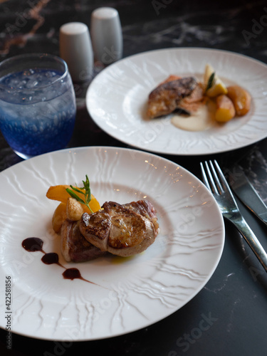 Western Menu - Tournedos Rossini. french steak dish with foie gras