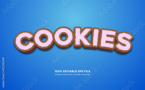 Cookie 3D editable text style effect
