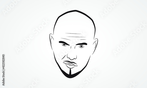 face of a bald man with beard