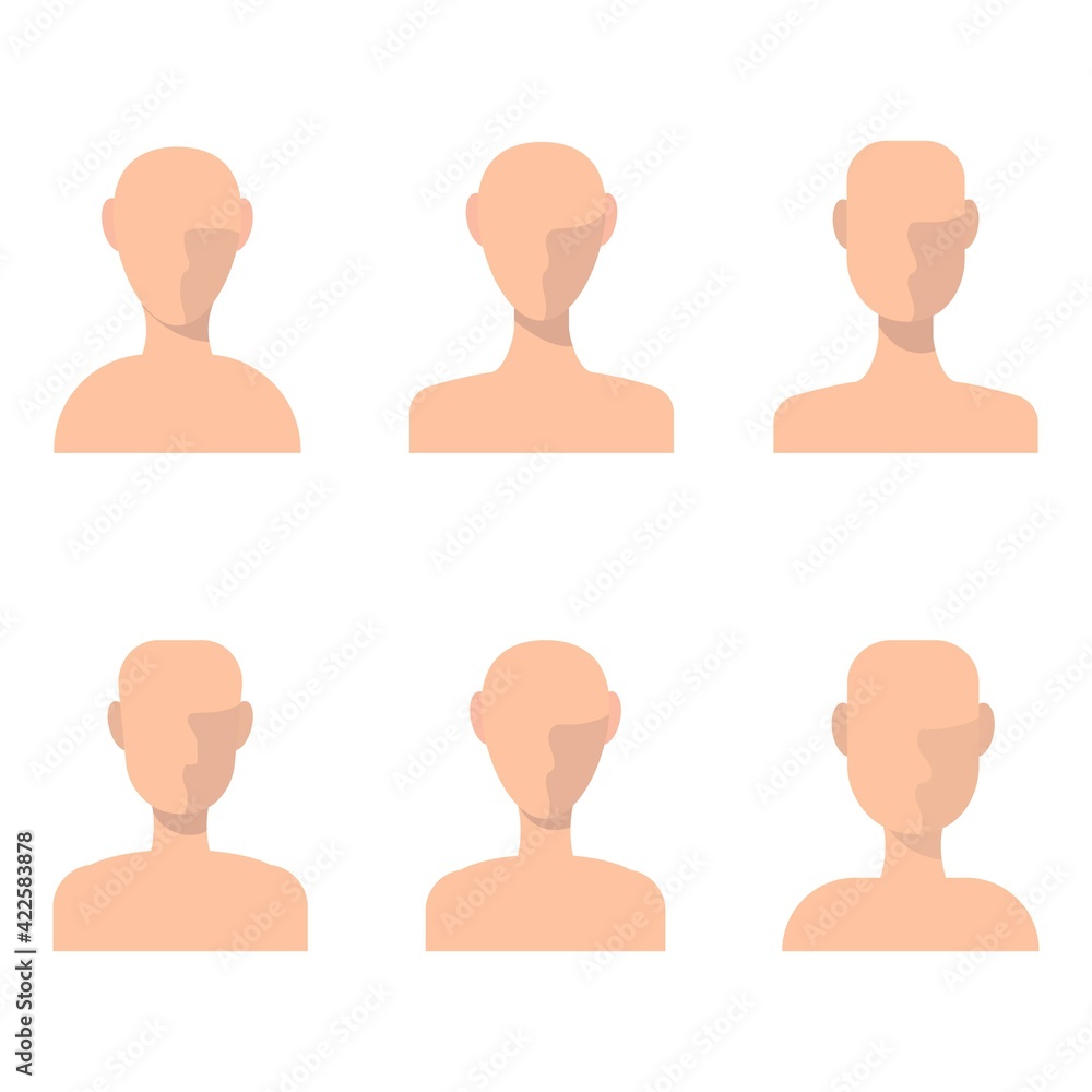 People avatars with face shadow vector set. Profiles for resume and ...