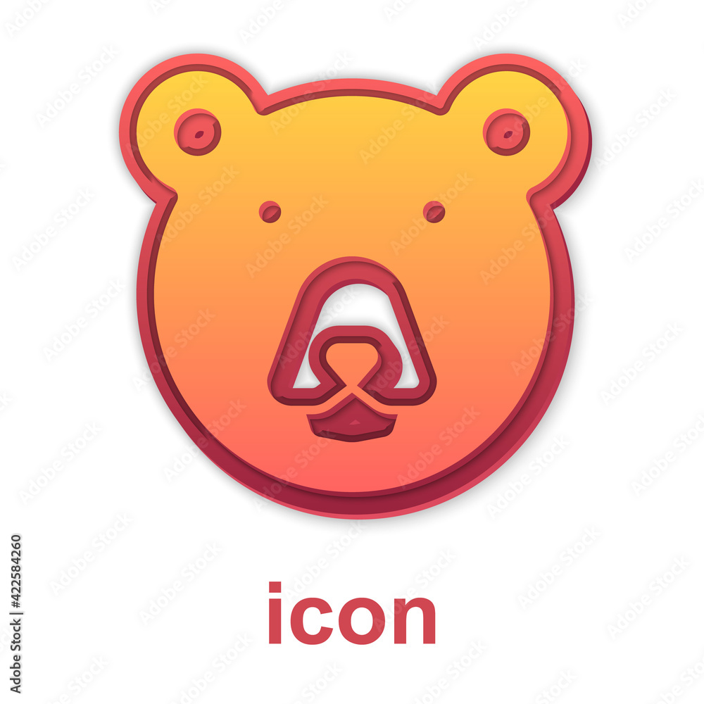Gold Bear head icon isolated on white background. Vector Gold Bear head icon isolated on white background. Vector
