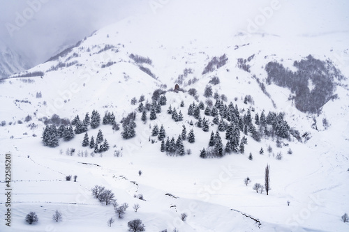 Snowy winter mountains in Georgia. Caucasus Mountains © k_samurkas